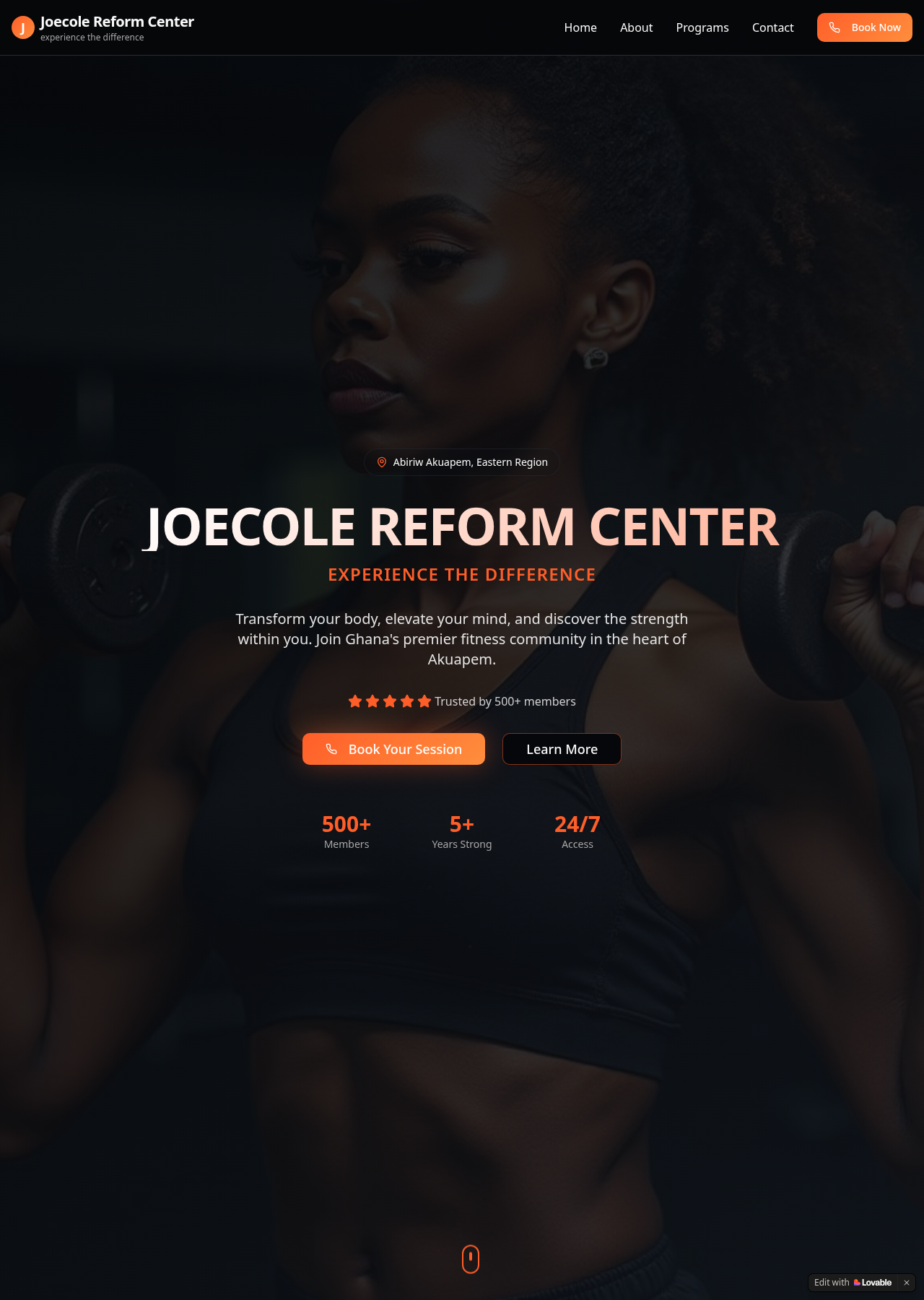 Joecole Reform Center website preview