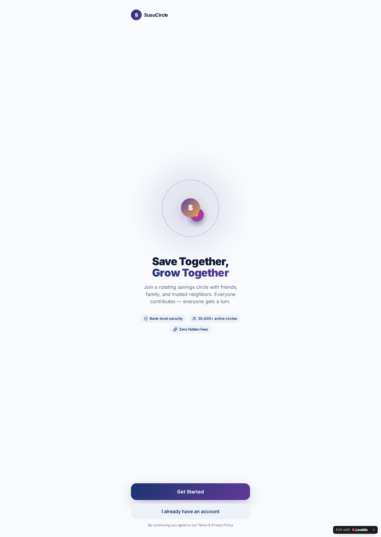 SusuCircle website preview