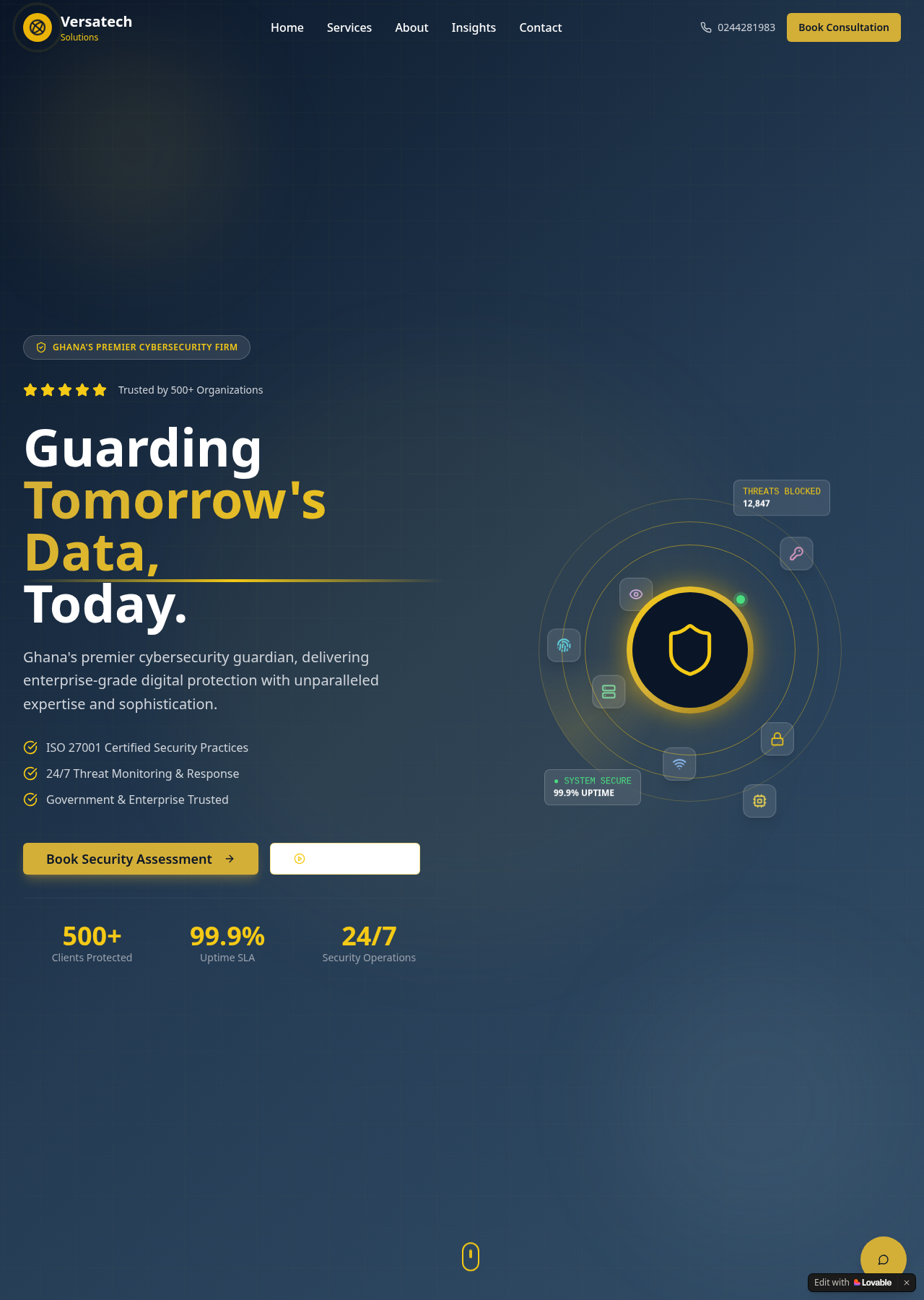 Versa Secure website preview